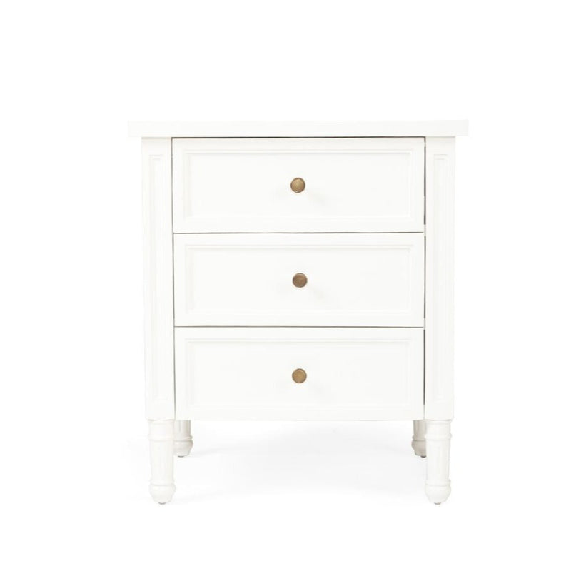 Hampton Cane Bedside Table – 3 Drawer – Whitley