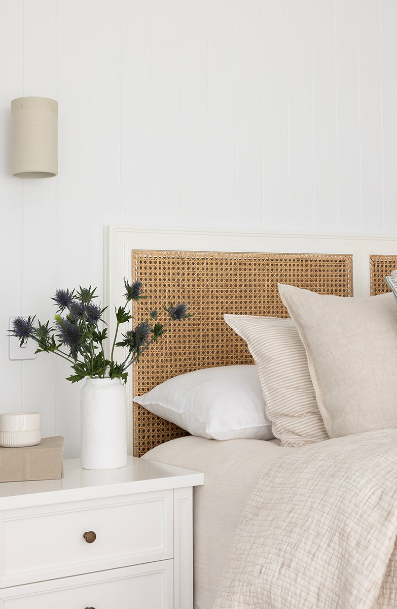 Hampton Cane Bedhead - Queen - White