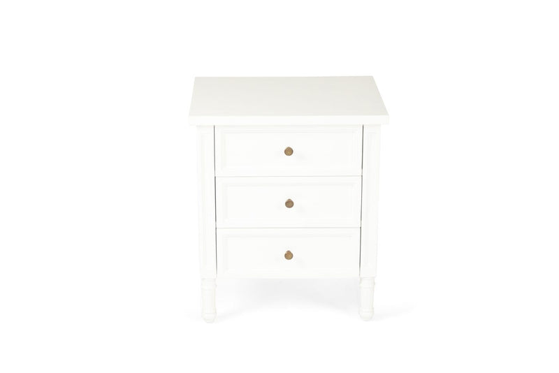 Hampton Cane Bedside Table – 3 Drawer – Whitley