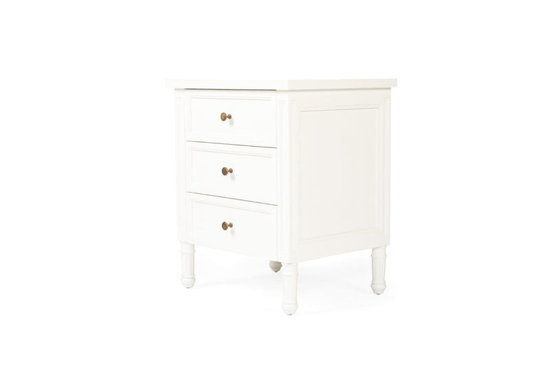 Hampton Cane Bedside Table – 3 Drawer – Whitley