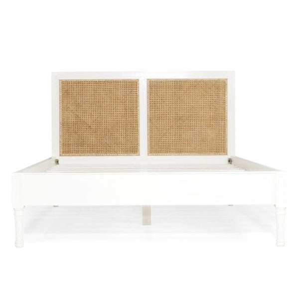 Hampton Cane Bed – King Size – Low End – White