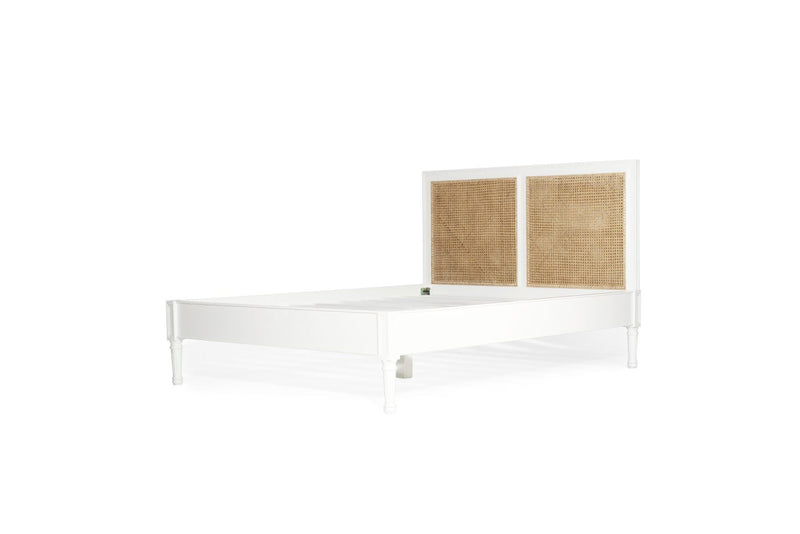 Hampton Cane Bed – King Size – Low End – White