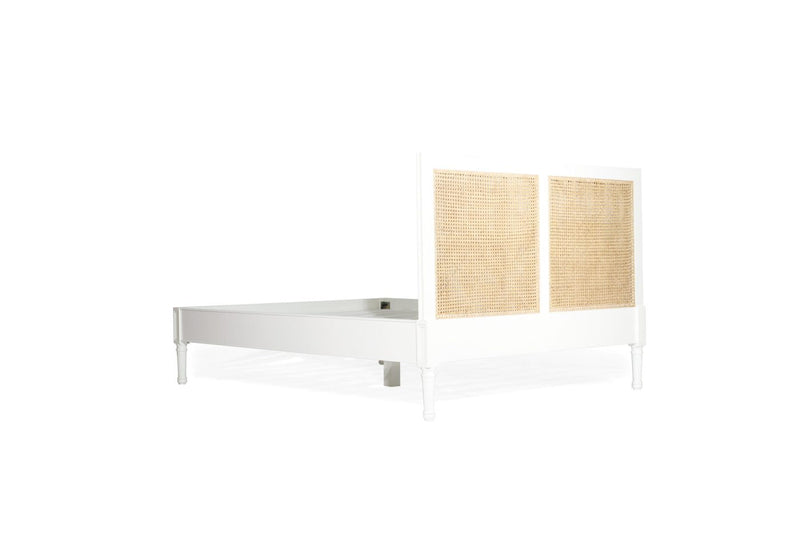 Hampton Cane Bed – King Size – Low End – White