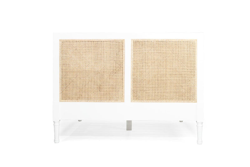 Hampton Cane Bed – King Size – Low End – White