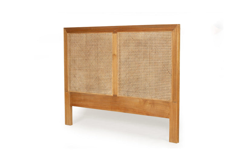 Hampton Cane Bedhead – King Size – Weathered Oak