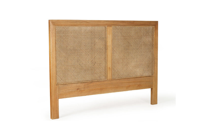 Hampton Cane Bedhead – King Size – Weathered Oak