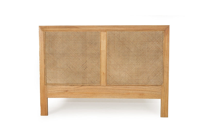 Hampton Cane Bedhead – King Size – Weathered Oak