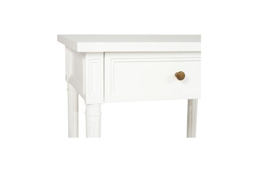 Hampton Cane Bedside Table - 57cm White