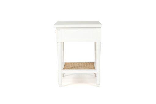 Hampton Cane Bedside Table - 57cm White
