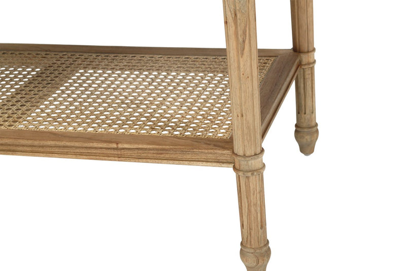 Hampton Cane Nightstand / Bedside – Weathered Oak – 91cm