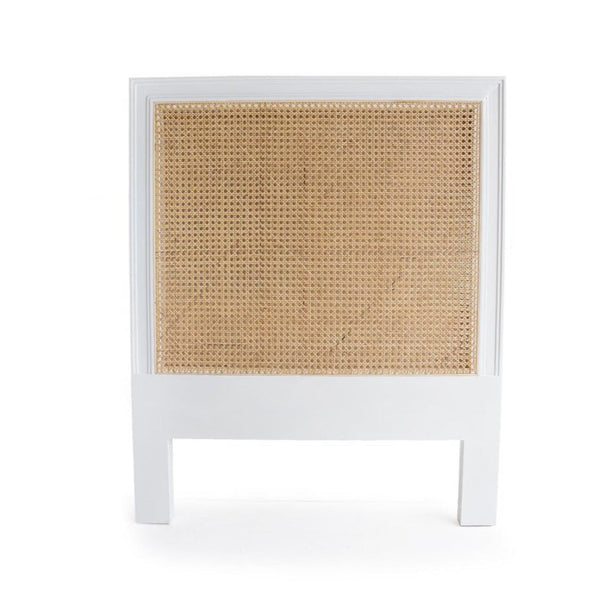 Hampton Cane Bedhead – King Single Size – White