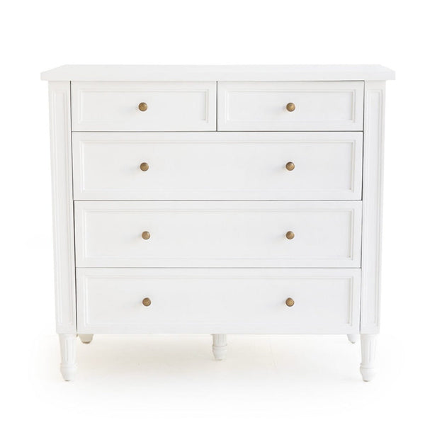 Hampton Dresser – White – 5 Drawer