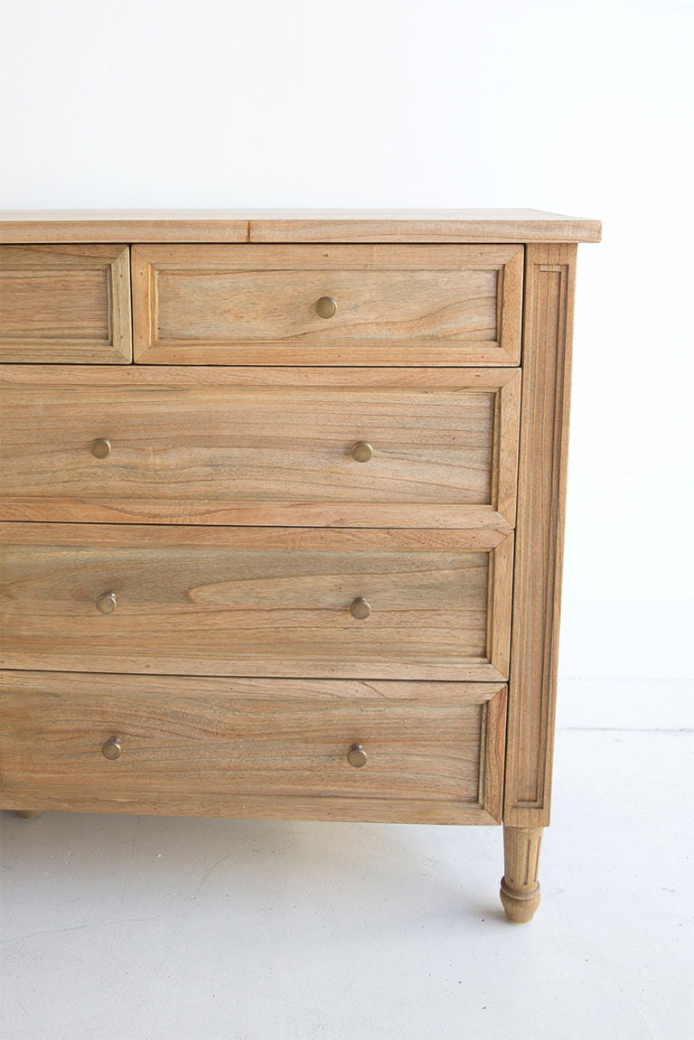 Hampton Dresser - Weathered Oak with Nine Drawers