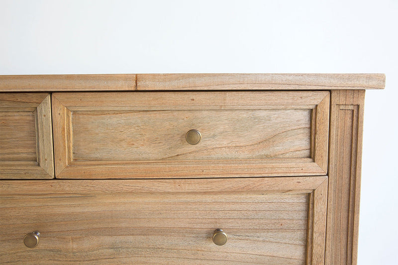 Hampton Dresser - Weathered Oak with Nine Drawers