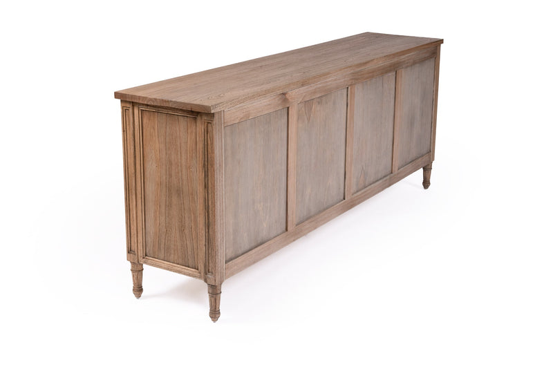 Hampton Cane Four Door Sideboard - Weathered Oak
