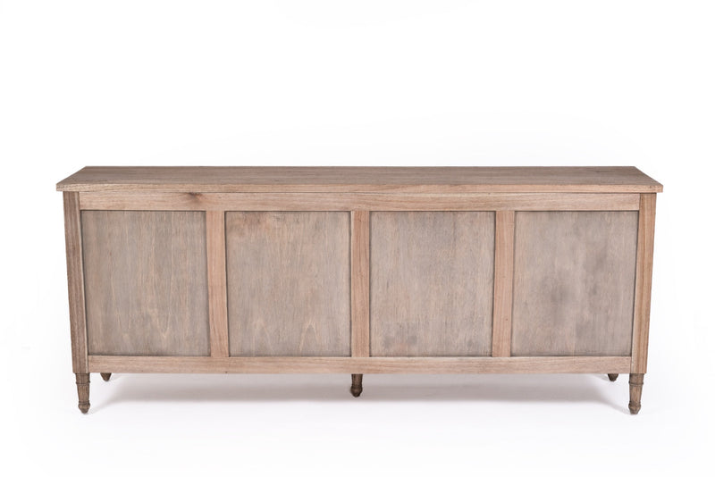 Hampton Cane Four Door Sideboard - Weathered Oak