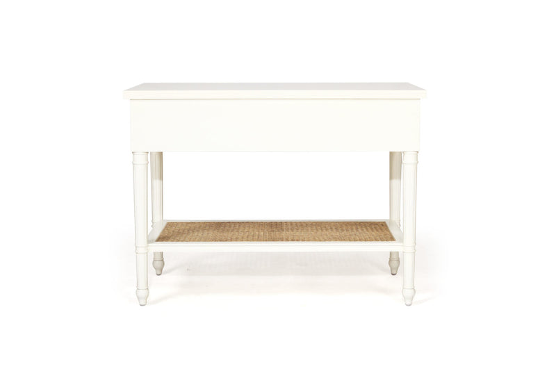 Hampton Cane Nightstand / Bedside – White