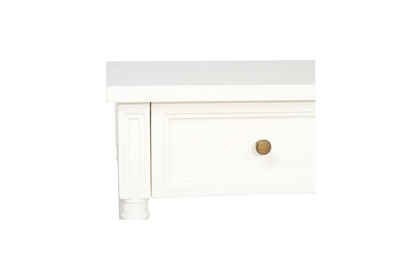 Hampton Cane Nightstand / Bedside – White