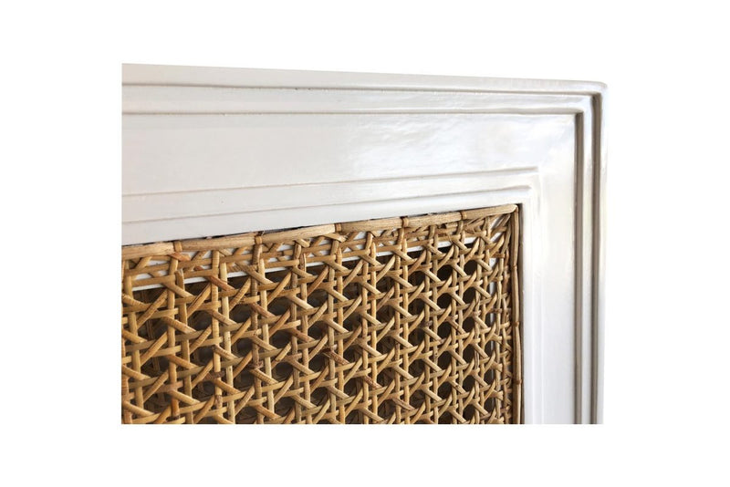 Hampton Cane Bedhead - Queen - White