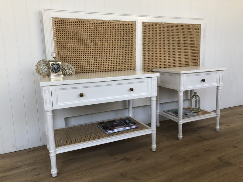 Hampton Cane Bedhead - Queen - White