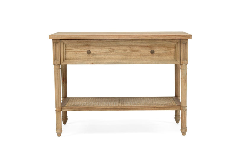 Hampton Cane Nightstand / Bedside – Weathered Oak – 91cm