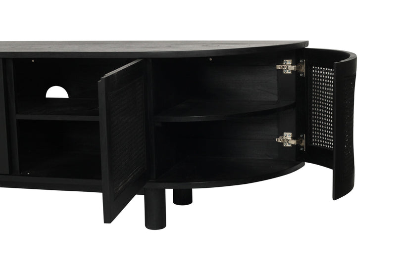 Indigo Entertainment Unit – Six Door – Black – Round End