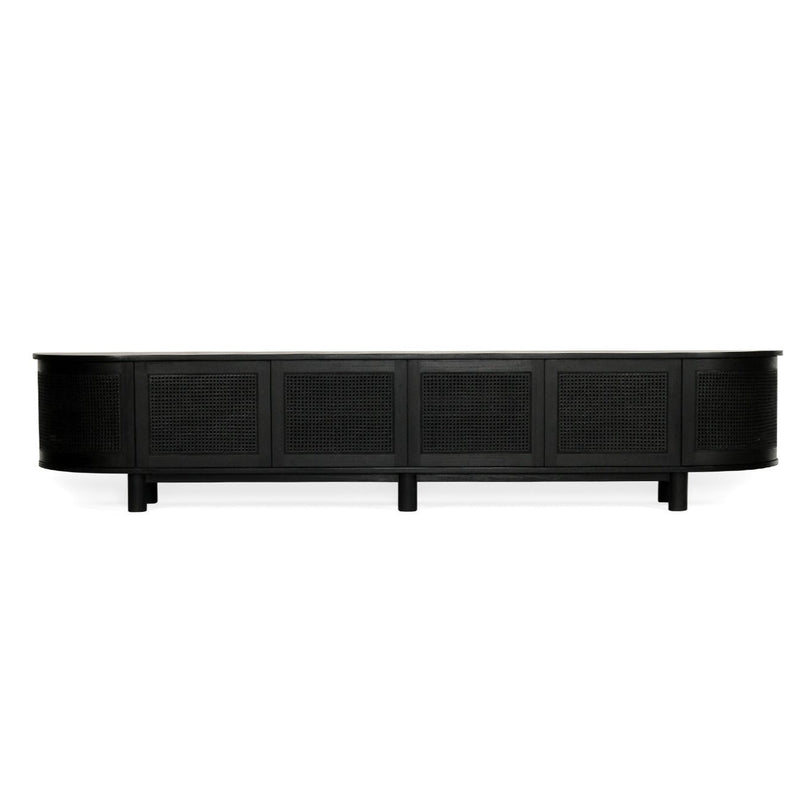 Indigo Entertainment Unit – Six Door – Black – Round End