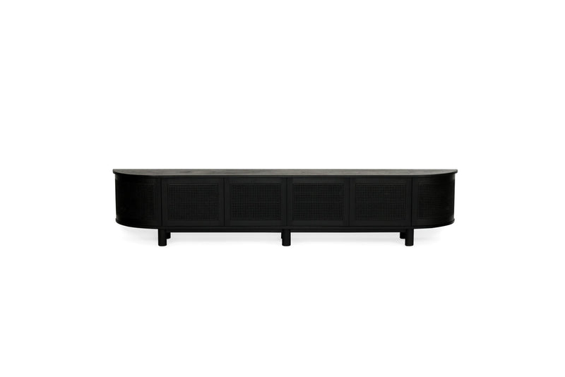 Indigo Entertainment Unit – Six Door – Black – Round End
