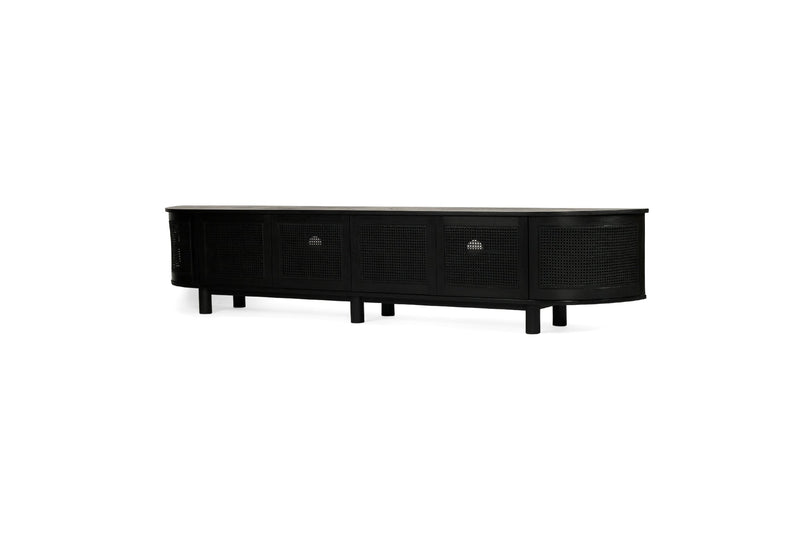 Indigo Entertainment Unit – Six Door – Black – Round End