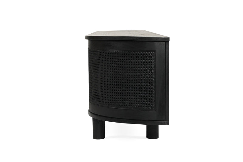 Indigo Entertainment Unit – Six Door – Black – Round End