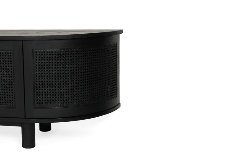 Indigo Entertainment Unit – Six Door – Black – Round End