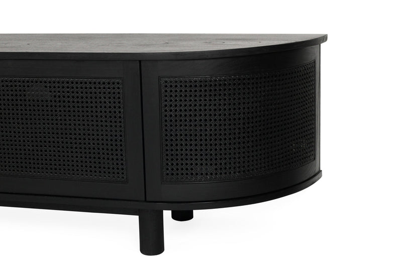 Indigo Entertainment Unit – Six Door – Black – Round End