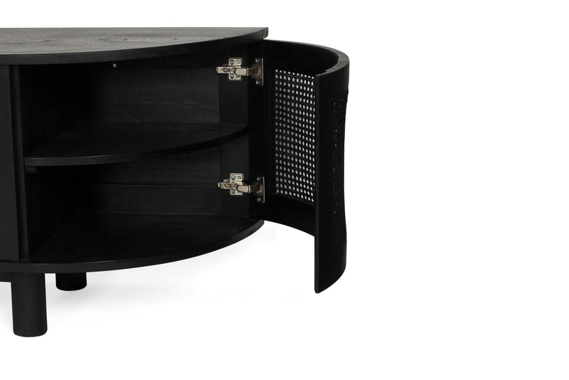 Indigo Entertainment Unit – Six Door – Black – Round End