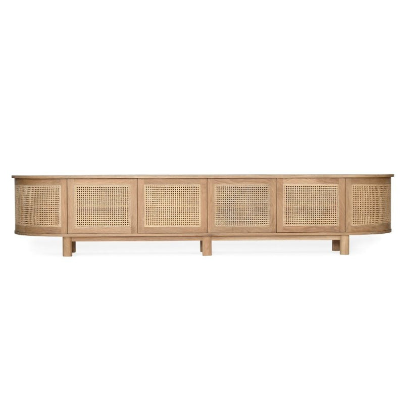 Indigo Entertainment Unit – Six Door – Natural – Round End