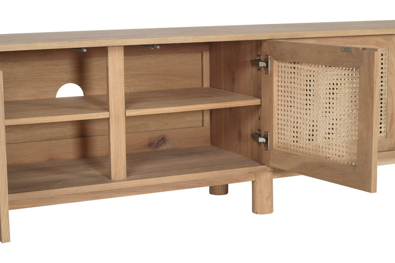 Indigo Entertainment Unit – Six Door – Natural – Round End