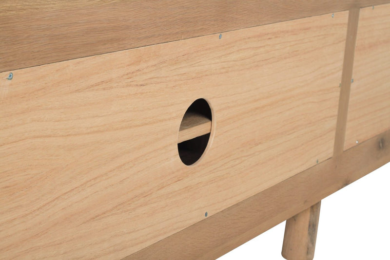 Indigo Entertainment Unit – Six Door – Natural – Round End