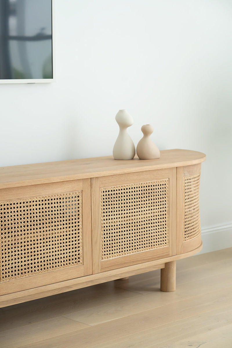 Indigo Entertainment Unit – Six Door – Natural – Round End