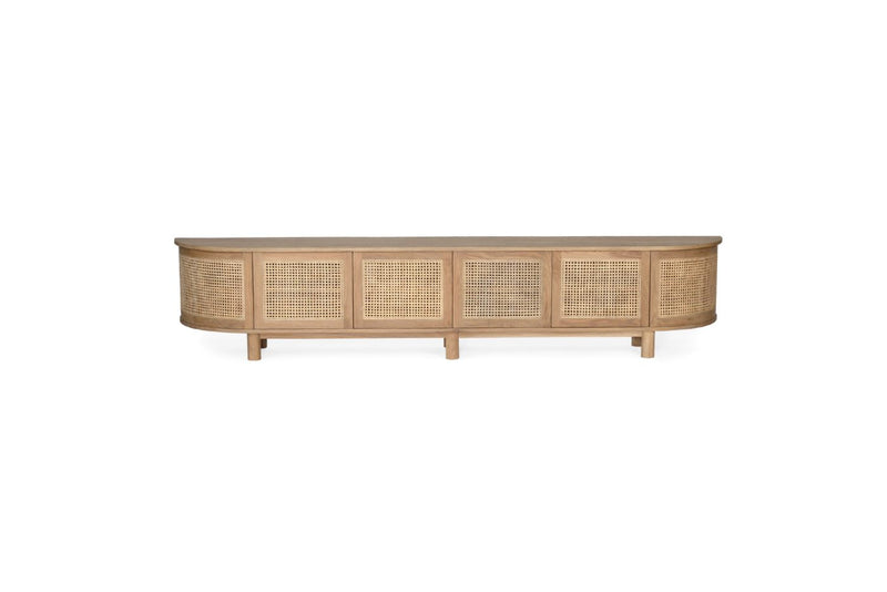Indigo Entertainment Unit – Six Door – Natural – Round End
