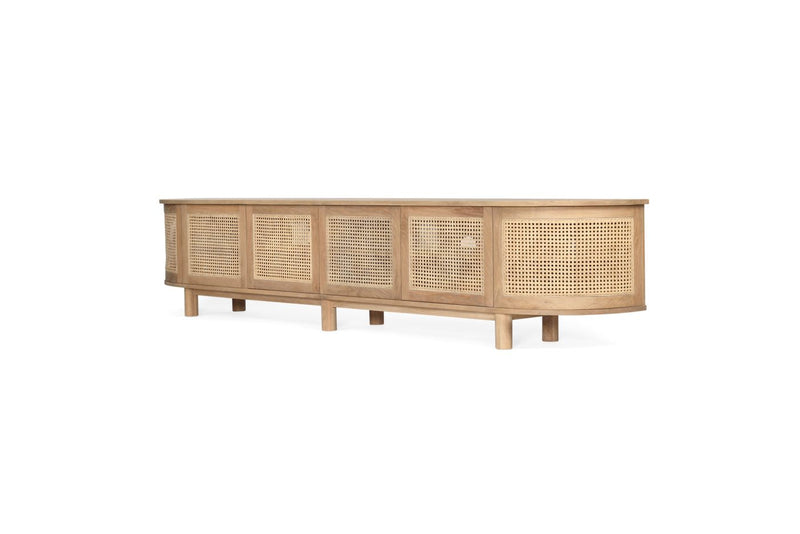 Indigo Entertainment Unit – Six Door – Natural – Round End
