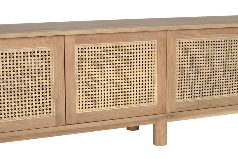 Indigo Entertainment Unit – Six Door – Natural – Round End