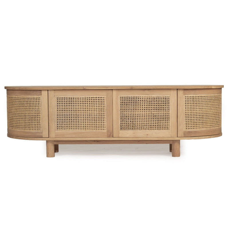 Indigo Entertainment Unit – Four Door – Natural – Round End