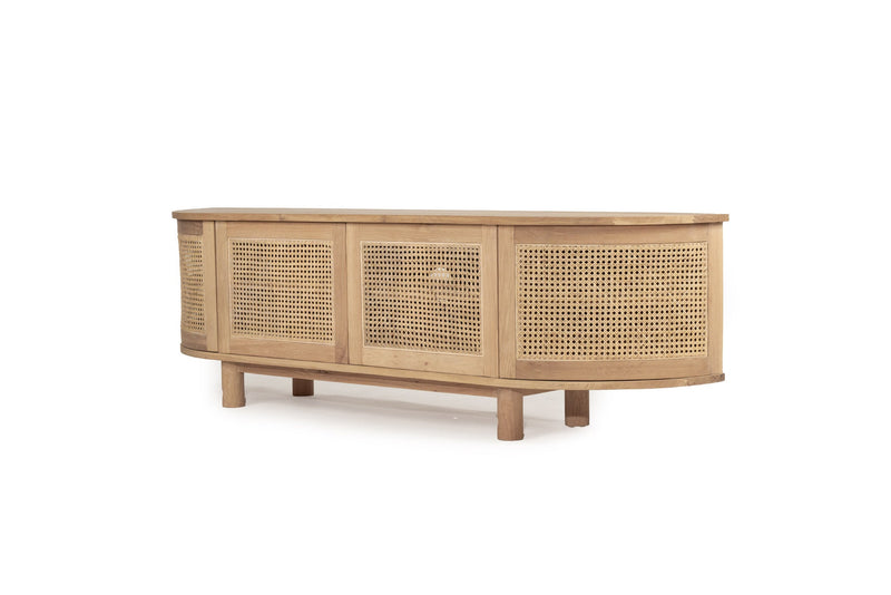 Indigo Entertainment Unit – Four Door – Natural – Round End