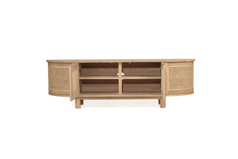 Indigo Entertainment Unit – Four Door – Natural – Round End