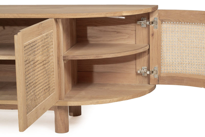 Indigo Entertainment Unit – Four Door – Natural – Round End