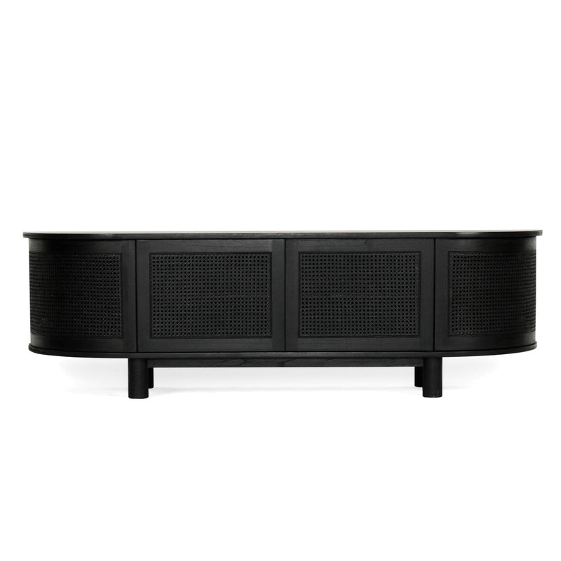 Indigo Entertainment Unit – Four Door – Black – Round End