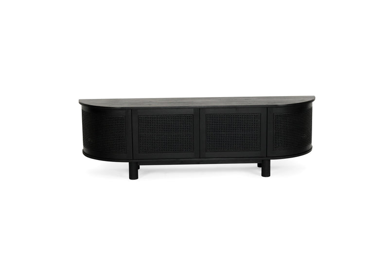 Indigo Entertainment Unit – Four Door – Black – Round End