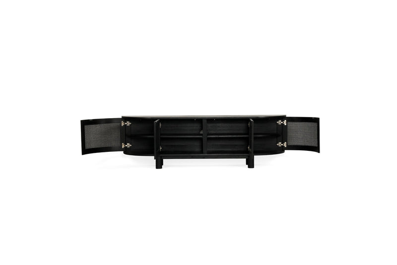 Indigo Entertainment Unit – Four Door – Black – Round End
