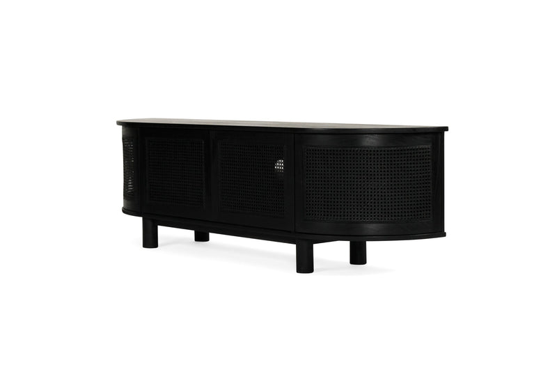 Indigo Entertainment Unit – Four Door – Black – Round End