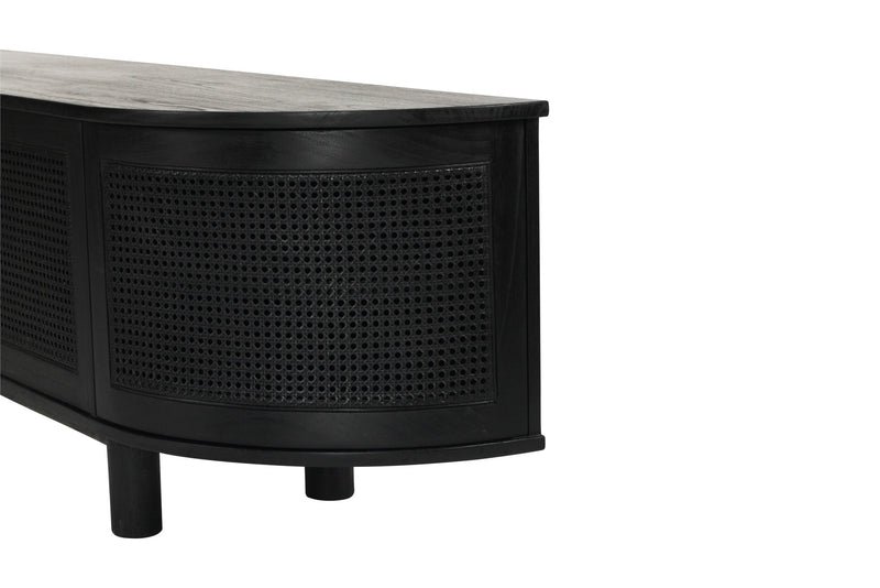 Indigo Entertainment Unit – Four Door – Black – Round End