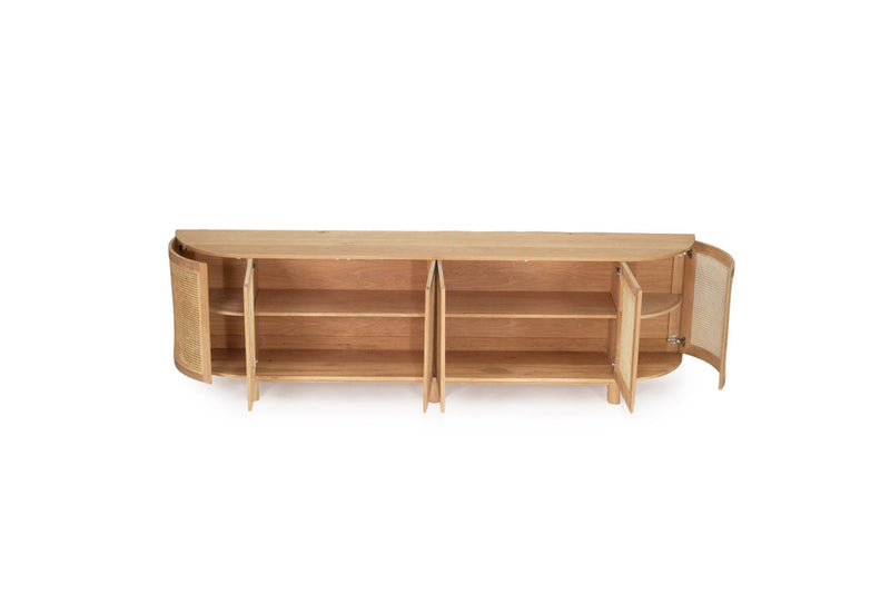Indigo Six Door Sideboard – Rounded End